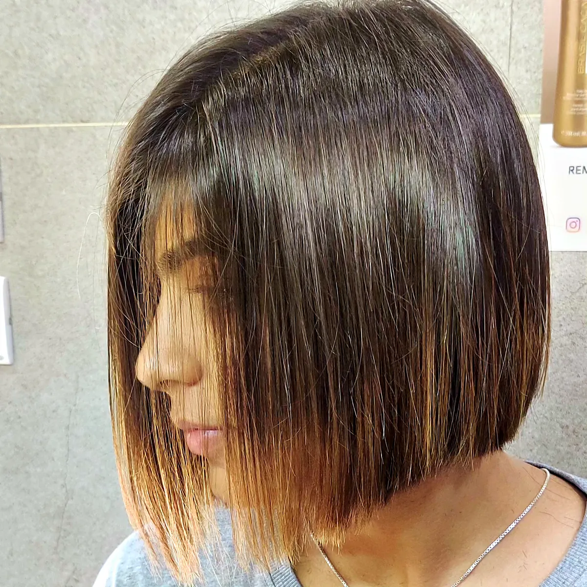 Sleek bob haircut